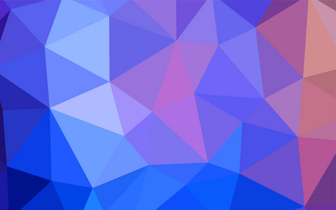 浅蓝色, 红色矢量抽象马赛克背景。带有渐变的多边形抽象插图。设计的三角形图案