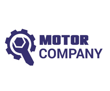 蓝色齿轮工程机械设备汽车标志设计图标图示构思照片