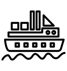 巡航或游艇孤立矢量图标