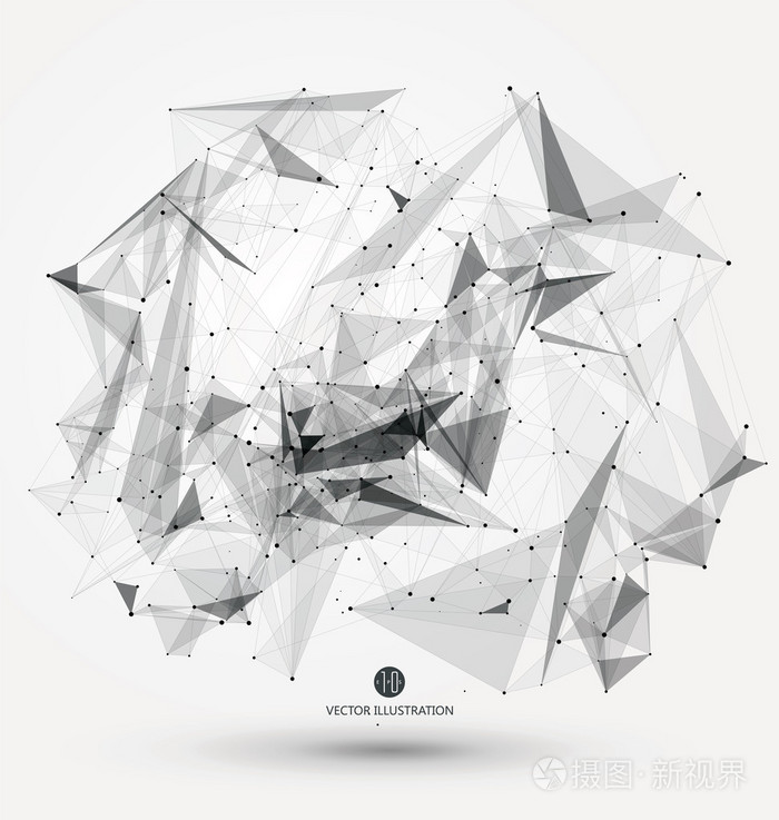 抽象图形组成的点, 线和连接, 互联网技术