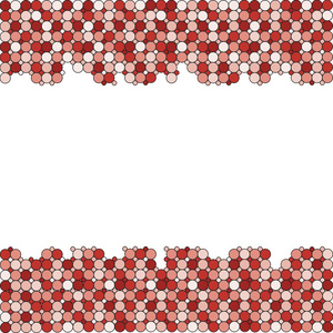红色现代几何圈子抽象背景。虚线纹理模板。几何图案