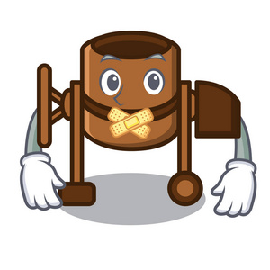 无声混凝土搅拌机吉祥物卡通矢量插画照片