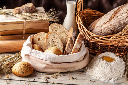 无焦点全谷物面包的概念.