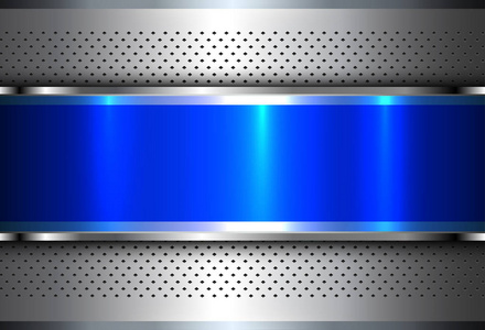 金属背景银蓝色, 抛光钢纹理, 矢量设计照片