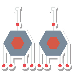 耳环孤立矢量图标