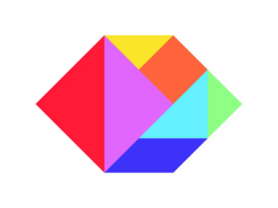 平行四边形边框白色背景下六边形的彩色缠结拼图vecto照片