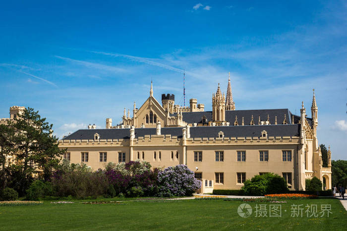 捷克摩拉维亚 lednice 新哥特式宫殿