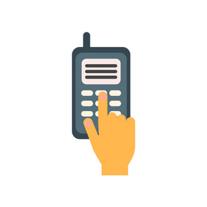 手机接收机图标矢量隔离白色背景为您的 web 和移动应用程序设计, 电话接收器徽标概念