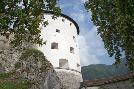 Kufstein 堡垒在山顶, 蒂罗尔, 奥地利