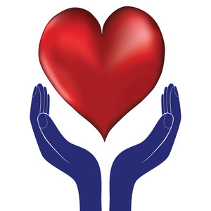 手和心.图标的仁爱和慈善矢量情人节照片