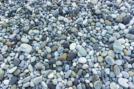 海滩上彩色石头的抽象纹理