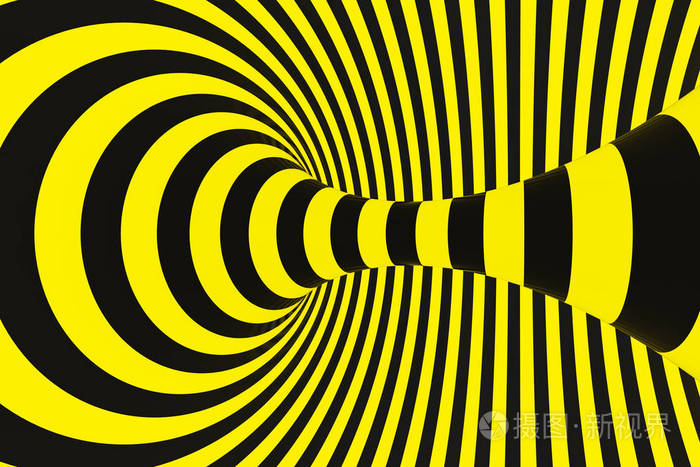 条纹扭曲的催眠光学错觉.警告安全背景.3d 渲染