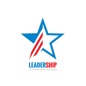 领导矢量标志概念插图。 美国明星