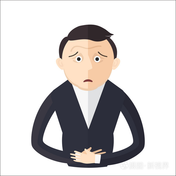 男人有腹痛矢量图