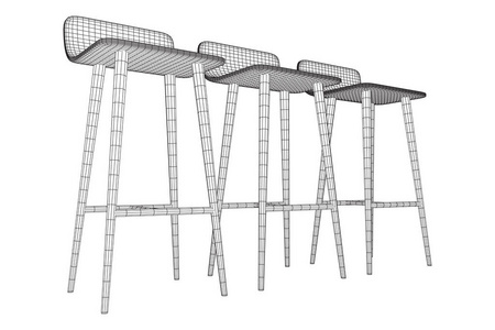 酒吧凳家具线框