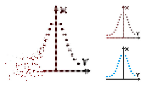 零碎像素半色调虚线高斯图形图标