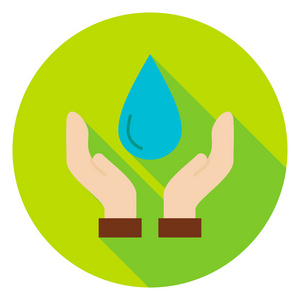 手拯救地球水的小圆圈图标图片