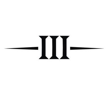 罗马数字3类型三在字母表字母徽标标志标志符号设计插图为日历数字或