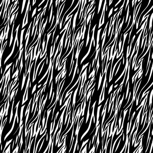 动物线描画黑白斑马条纹无缝图案.