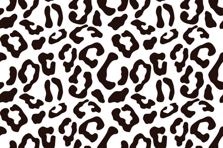 豹纹无缝图案。白色和黑色无缝。动物指纹矢量背景