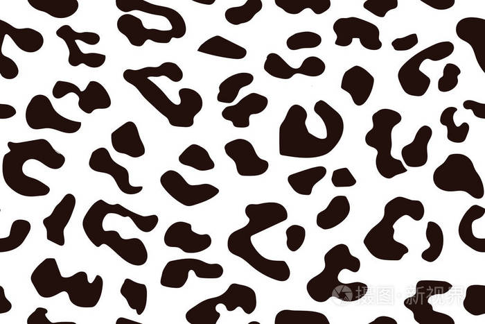 豹纹无缝图案.白色和黑色无缝.动物指纹矢量背景插画-正版商用图片0s6