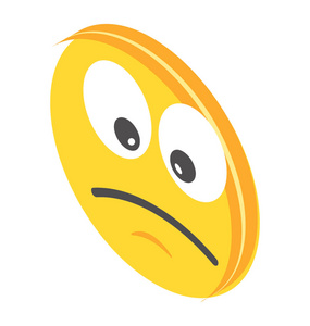 悲伤 emoji 表情的等距图标设计