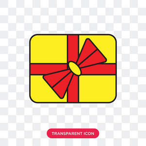 礼品矢量图标隔离在透明背景, 礼品徽标