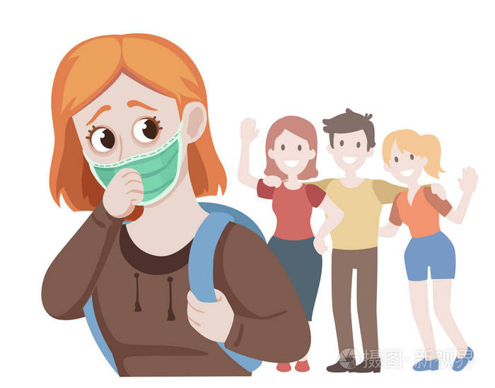 传染性疾病和感染.卡通矢量插画