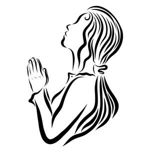 祈祷年轻女子, 信仰和祈祷, 宗教照片