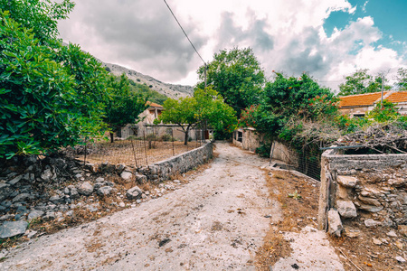 克里特岛, 希腊, 被遗弃和被遗弃的村庄在雷斯蒙附近