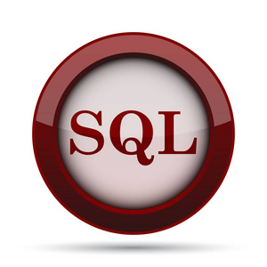 Sql 图标。白色背景上的互联网按钮