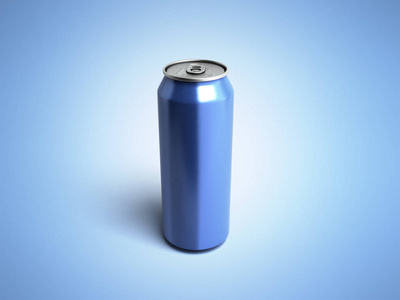 金属铝饮料饮料可以3d 渲染蓝色