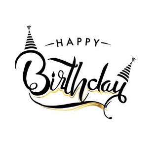 生日快乐字体设计插画 生日快乐字体设计手绘 生日快乐字体设计卡通图 摄图新视界
