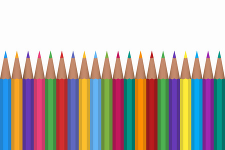 彩色的铅笔矢量图白色背景上孤立