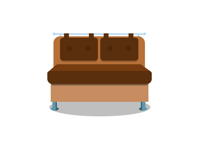 独立的沙发休息室在内部.平面卡通风格矢量插画照片