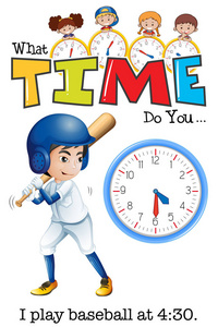 四点时钟素材一个男人打棒球在四点半例证照片