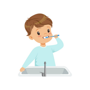 少年刷牙男孩图片