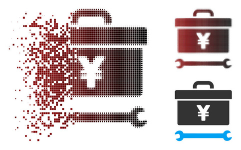 断像素半调日元工具箱图标
