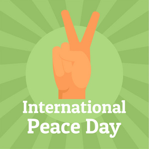 国际和平日手势背景, 扁平风格照片