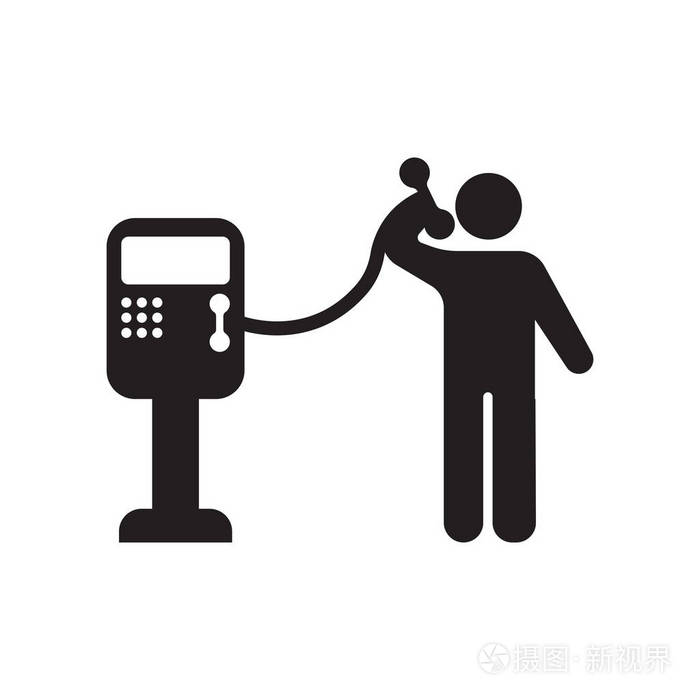 公共电话图标矢量符号和符号在白色背景下被隔离, 公共电话徽标概念