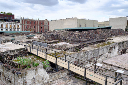 位于现代墨西哥城的阿兹特克城市 Tenochtitlan 前西班牙语遗址