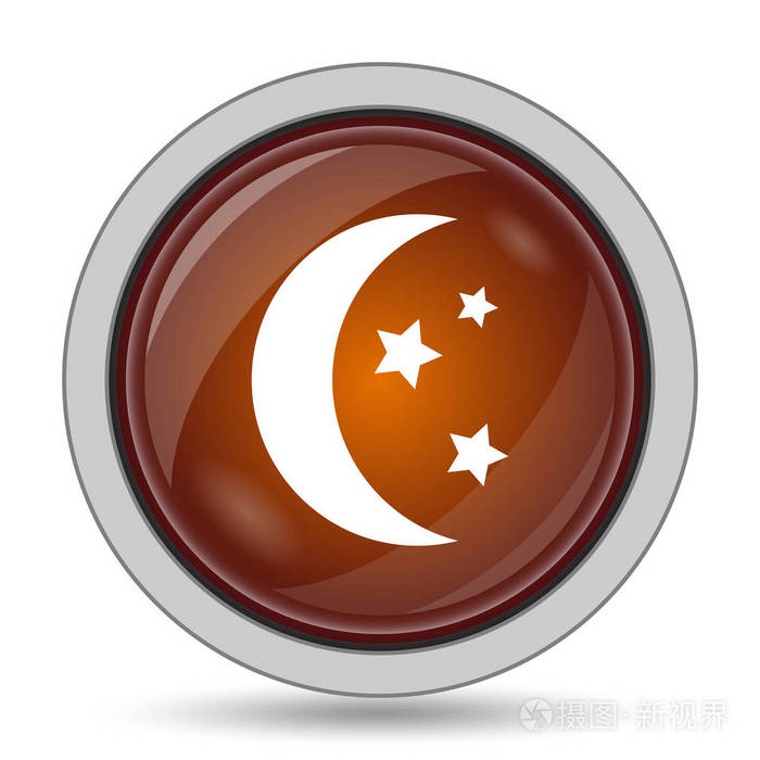 月亮图标, 橙色网站按钮白色背景