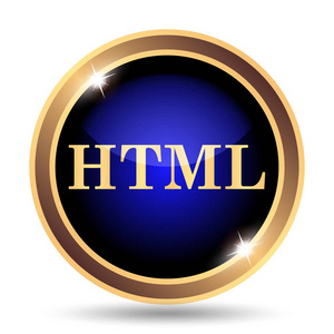 Html 图标。白色背景上的互联网按钮