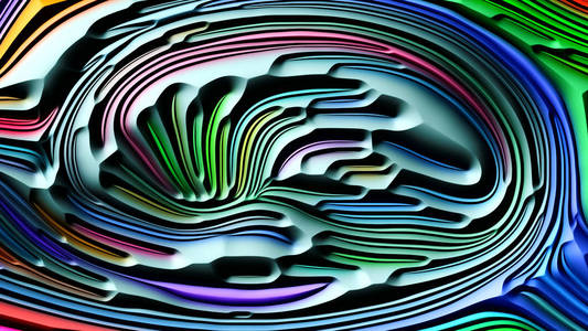 自然系列曲线。彩色浮雕3d 渲染的构成在自然形态艺术创作设计和装饰的几何项目的背景下适合的浮雕模式