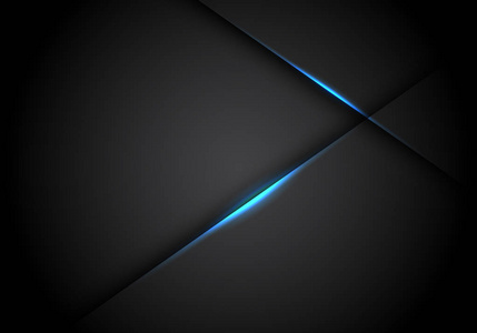 黑色空白空间设计中的蓝色光线十字阴影现代未来技术背景向量图解