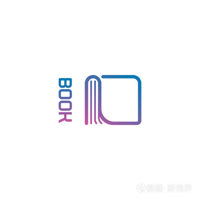 孤立的书标志. 线纹彩色标志. 抽象向量插画-正版商用图片0s7tjq-摄图