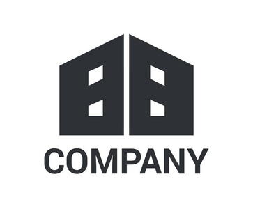 黑颜色房屋建筑建筑造型几何标志标志概念设计示范为优质企业建筑行业
