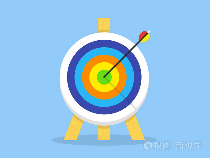 目标实现的概念.孤立在白色背景上的矢量图