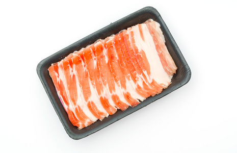白色背景上的生猪肉张幻灯片图片