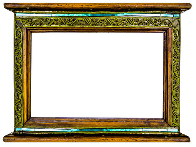 图片由木头和边框装饰复古的金色框